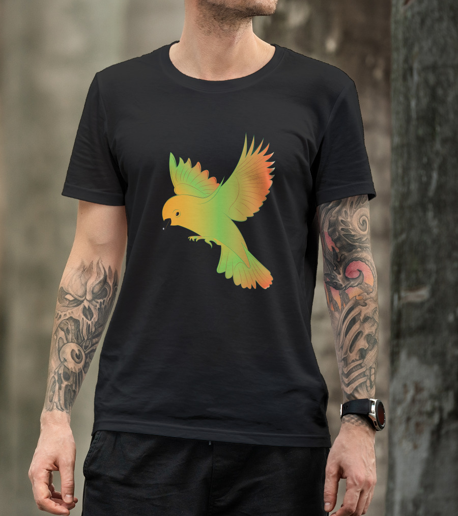 Flying Bird Gradient Wings Colorful Artistry T-Shirt