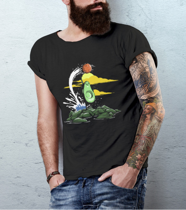Free The Avocado Basketball Slam Dunk Clouds T-Shirt
