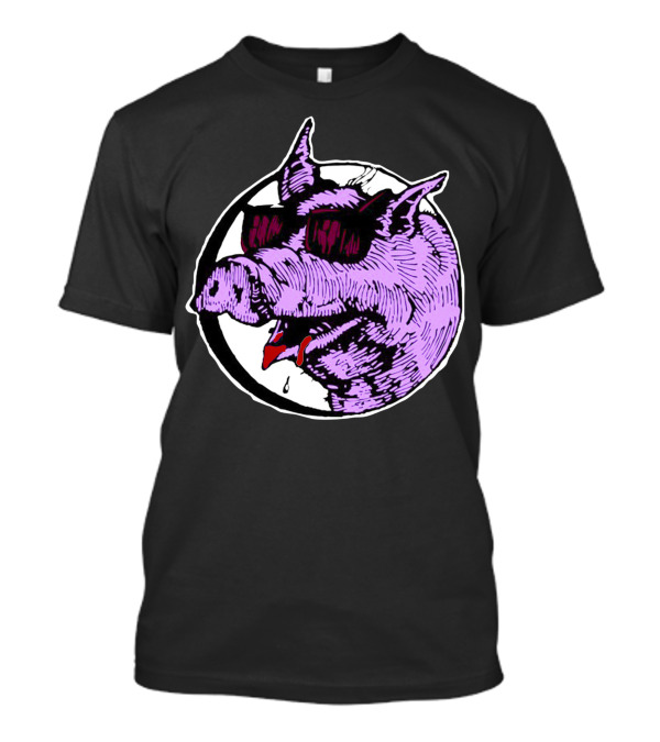Purple Sunglasses Pig With Drool T-Shirt