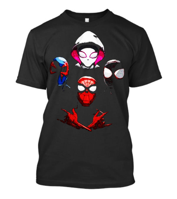 Funny Heroes Rhapsody Spider Iconic Masks Faces T-Shirt