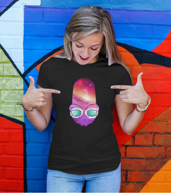 Intergalactic Cosmic Visions Galaxy Face T-Shirt