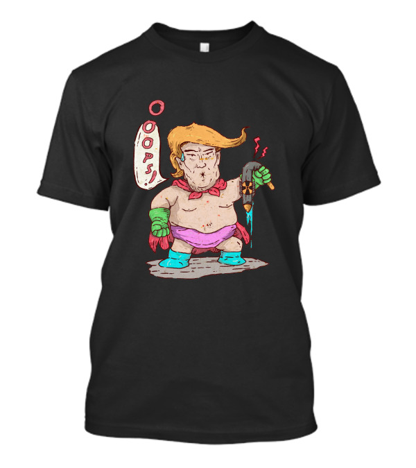 Oops Cartoon Character With Goofy Hair And Leaky Rocket T-Shirt