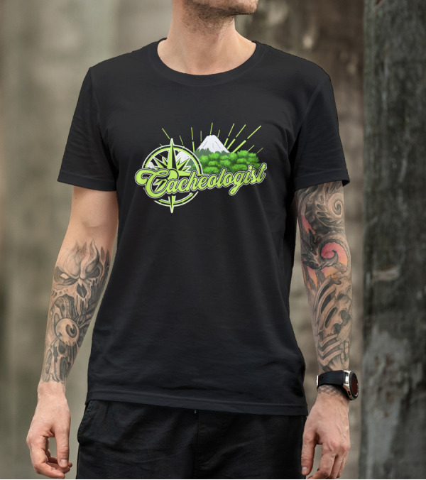 Cacheologist Geocaching Compass Nature Adventure T-Shirt