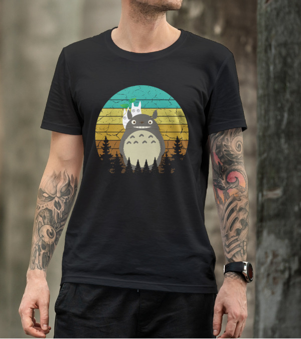 Totoro Forest Sunset Ghibli Studio Movie Character T-Shirt