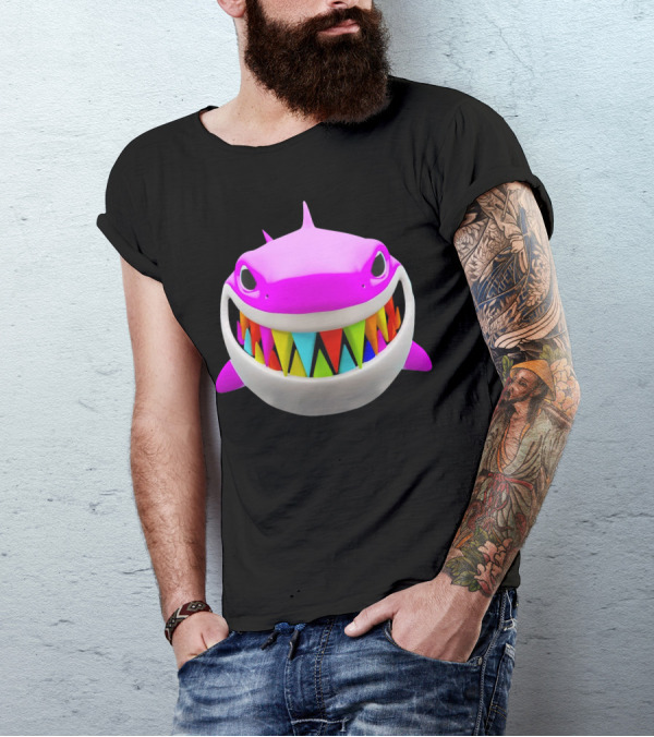 Gooba Shark Colorful Teeth Fantasy Character T-Shirt