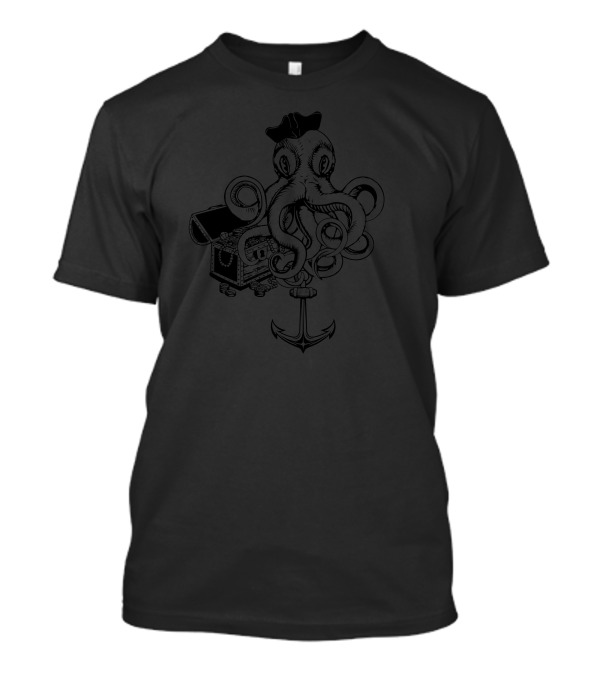 Grab The Treasure Pirate Octopus With Chest And Anchor T-Shirt