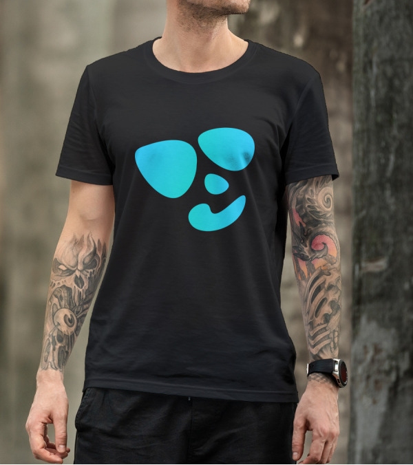Happy Blob Abstract Blue Shapes T-Shirt
