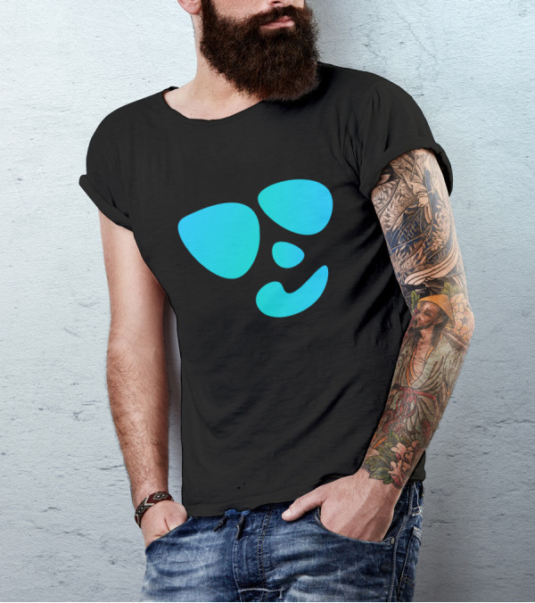 Happy Blob Abstract Blue Shapes T-Shirt