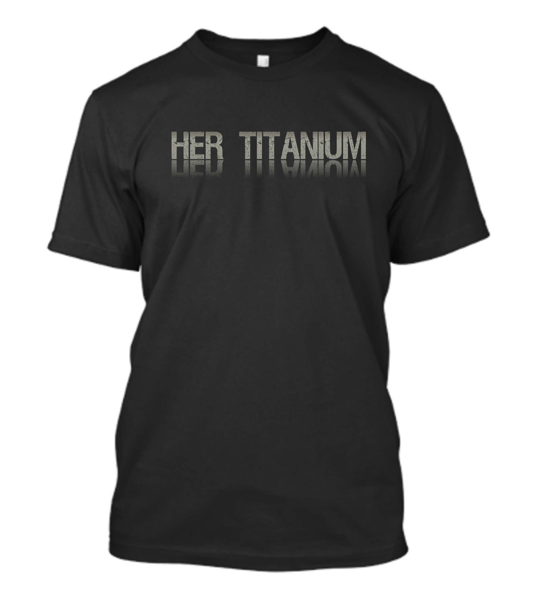 HER TITANIUM Reflective Gray Text T-Shirt