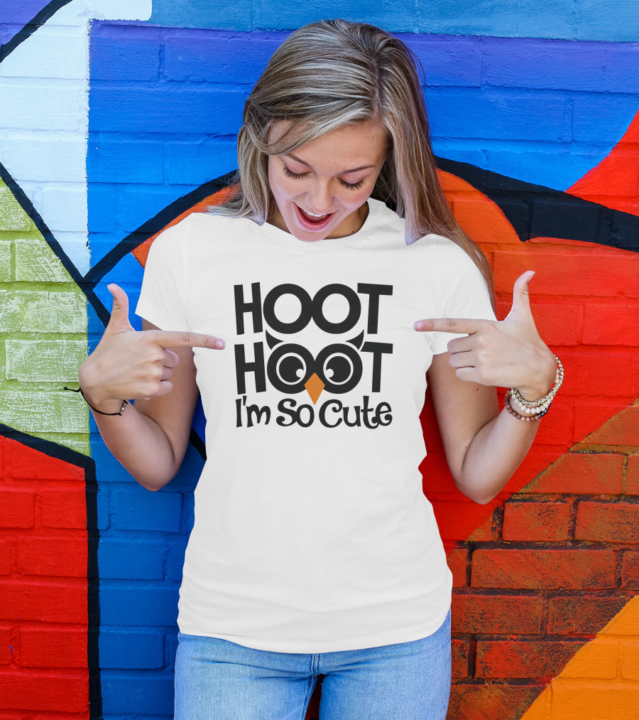 Hoot Hoot I'm So Cute Owl Face T-Shirt