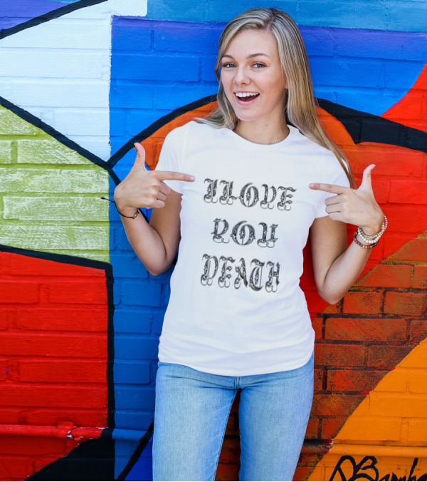 Ilove You Death Bold Gothic Font T-Shirt