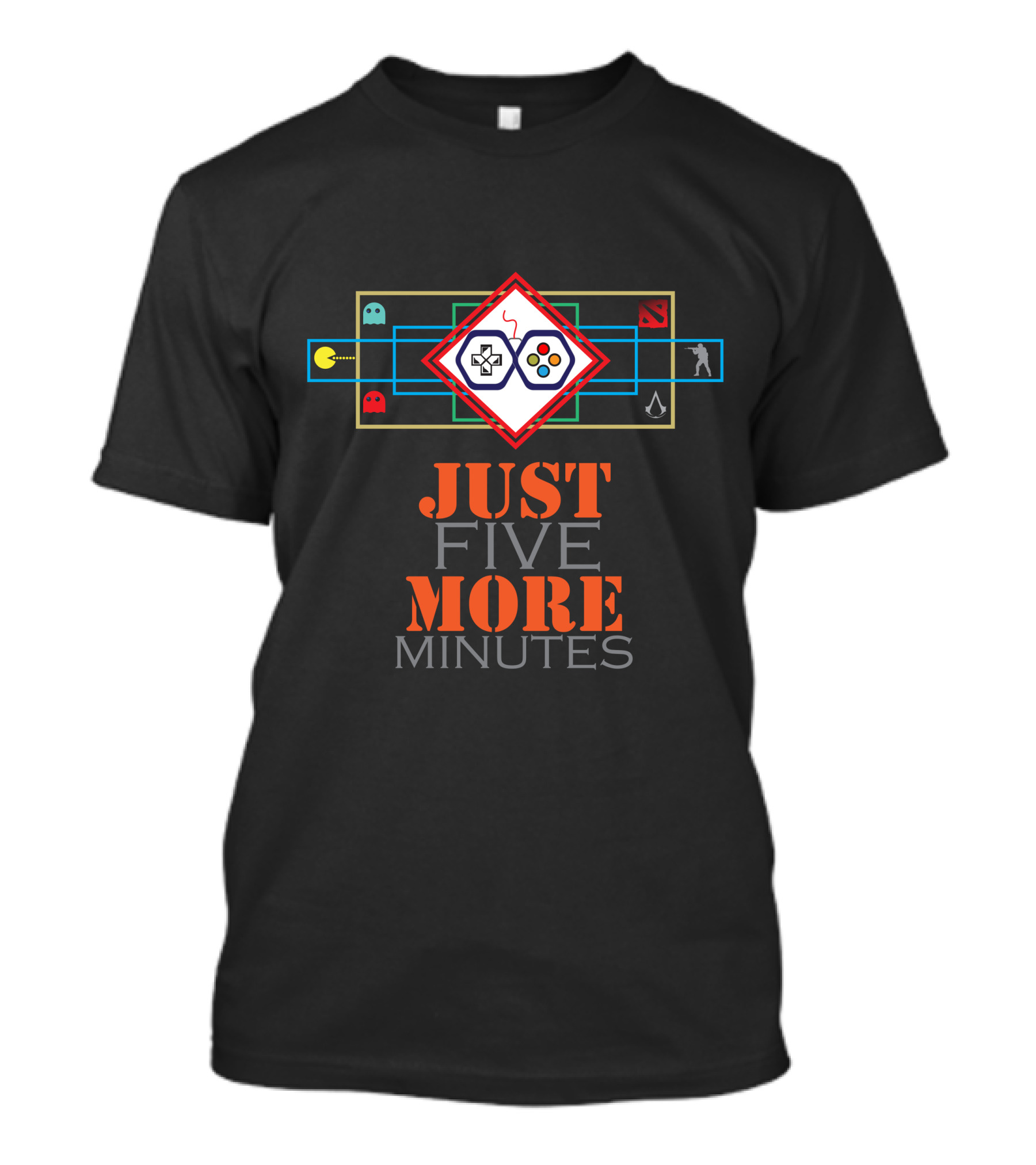 Just Five More Minutes Infinite Gaming Pac-Man Dota Dance Dance Revolution T-Shirt