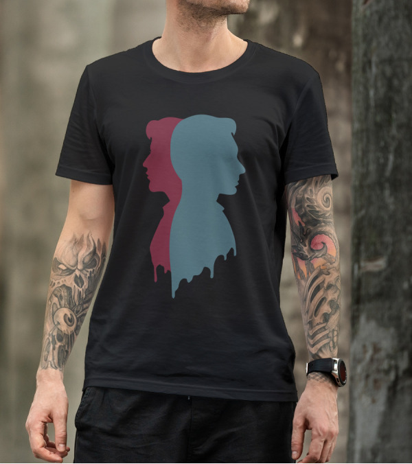 Intersection Dual Silhouette Humor Geek T-Shirt