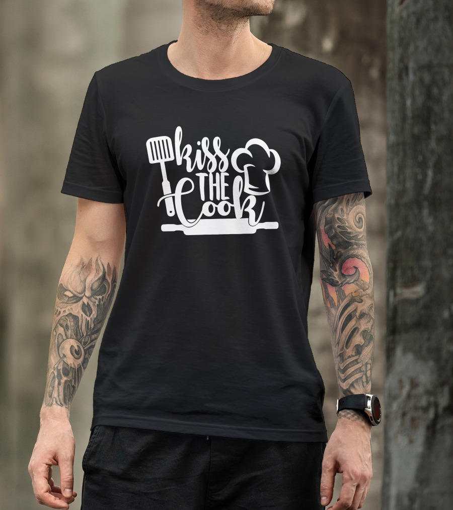 Kiss The Cook Spatula Chef Hat Rolling Pin T-Shirt
