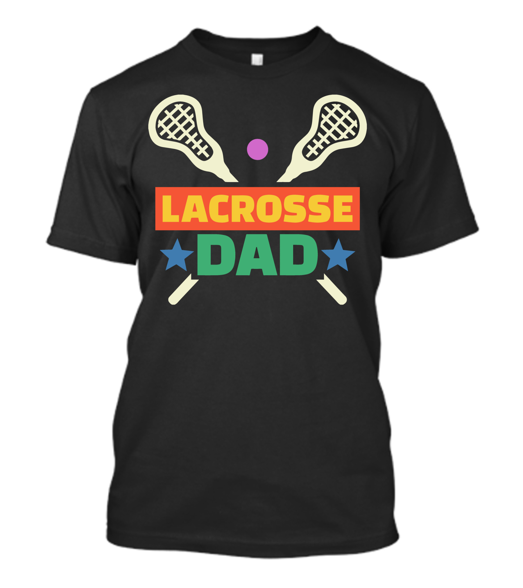 Lacrosse Dad Crossed Sticks And Stars T-Shirt