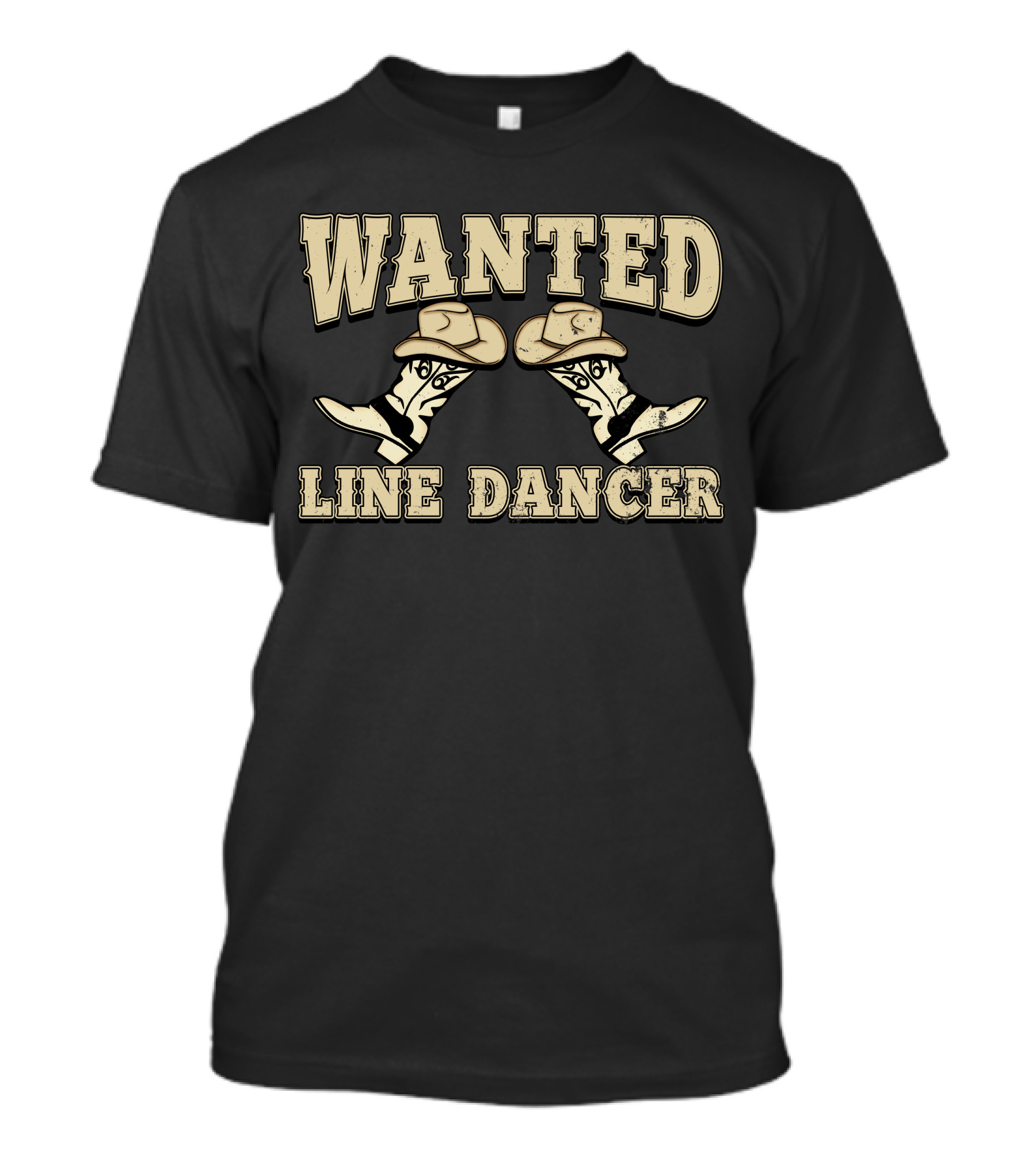Wanted Cowboy Line Dancer Boots Iconic Western T-Shirt
