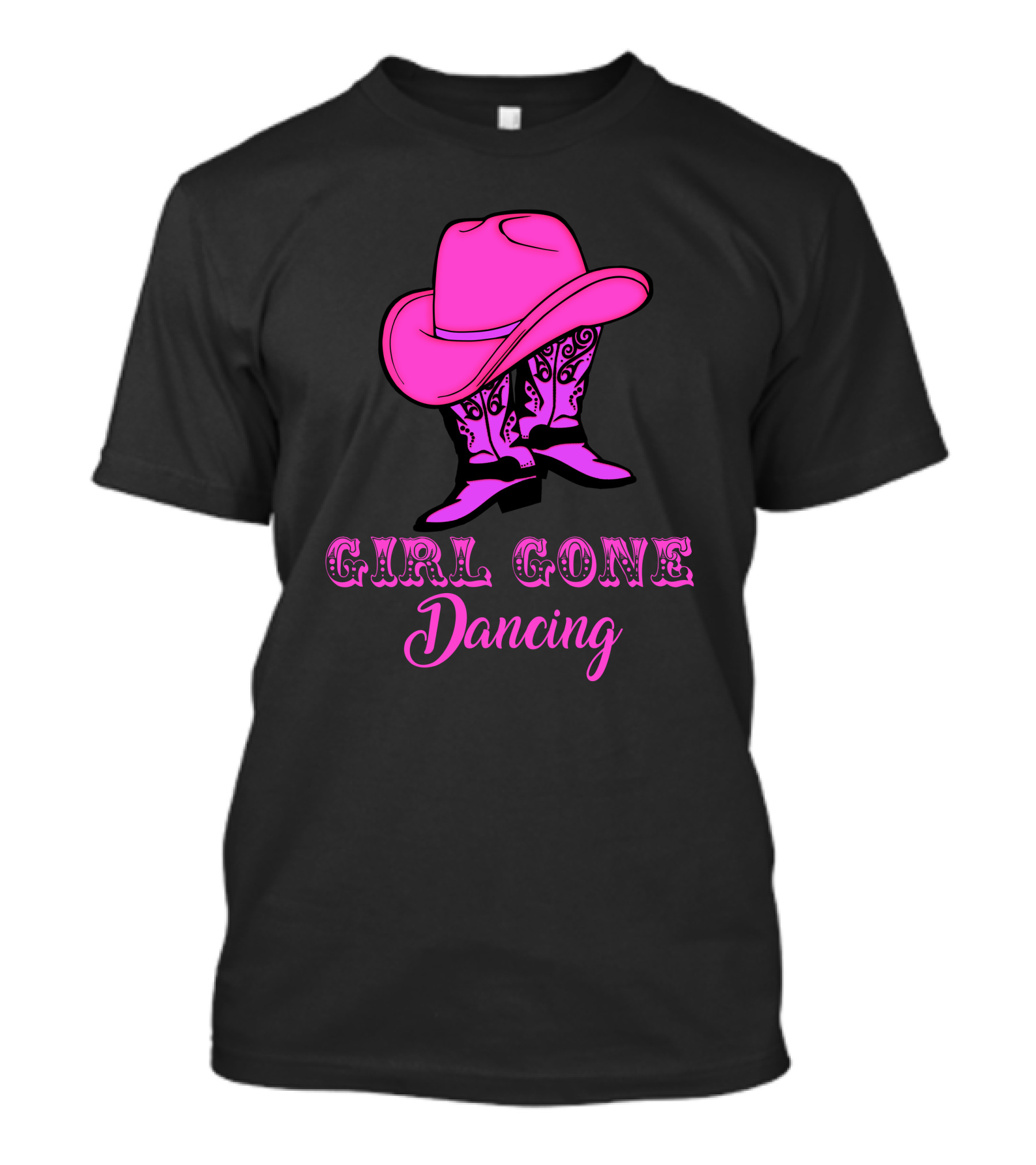 Girl Gone Dancing Linedance Music Cowboy Boots Hat T-Shirt