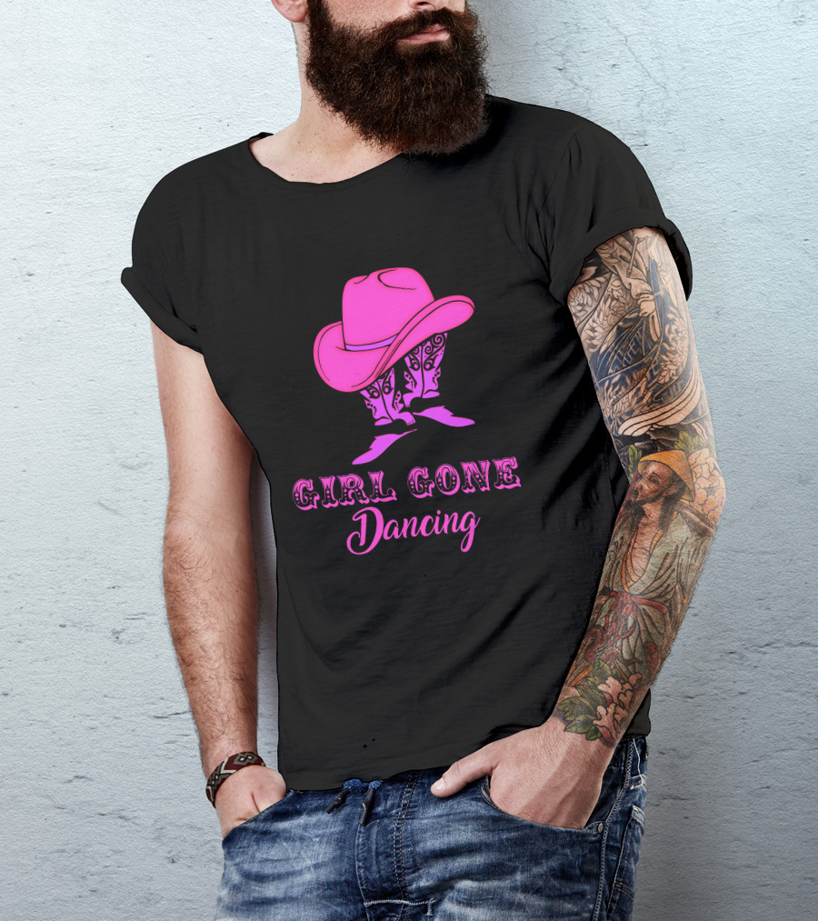 Girl Gone Dancing Linedance Music Cowboy Boots Hat T-Shirt