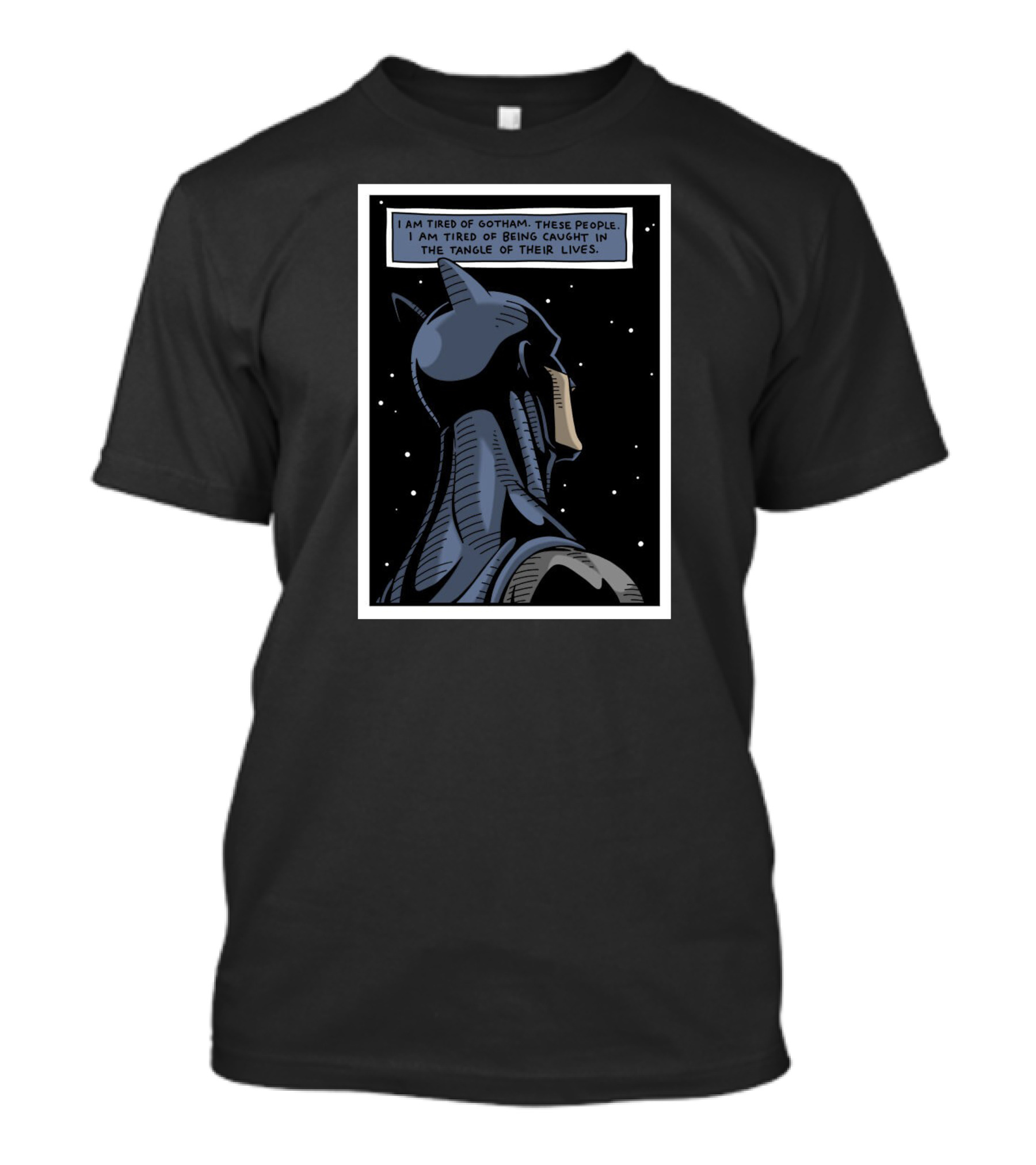 Manbatan Tired Of Gotham Batman Comic Style Panel T-Shirt