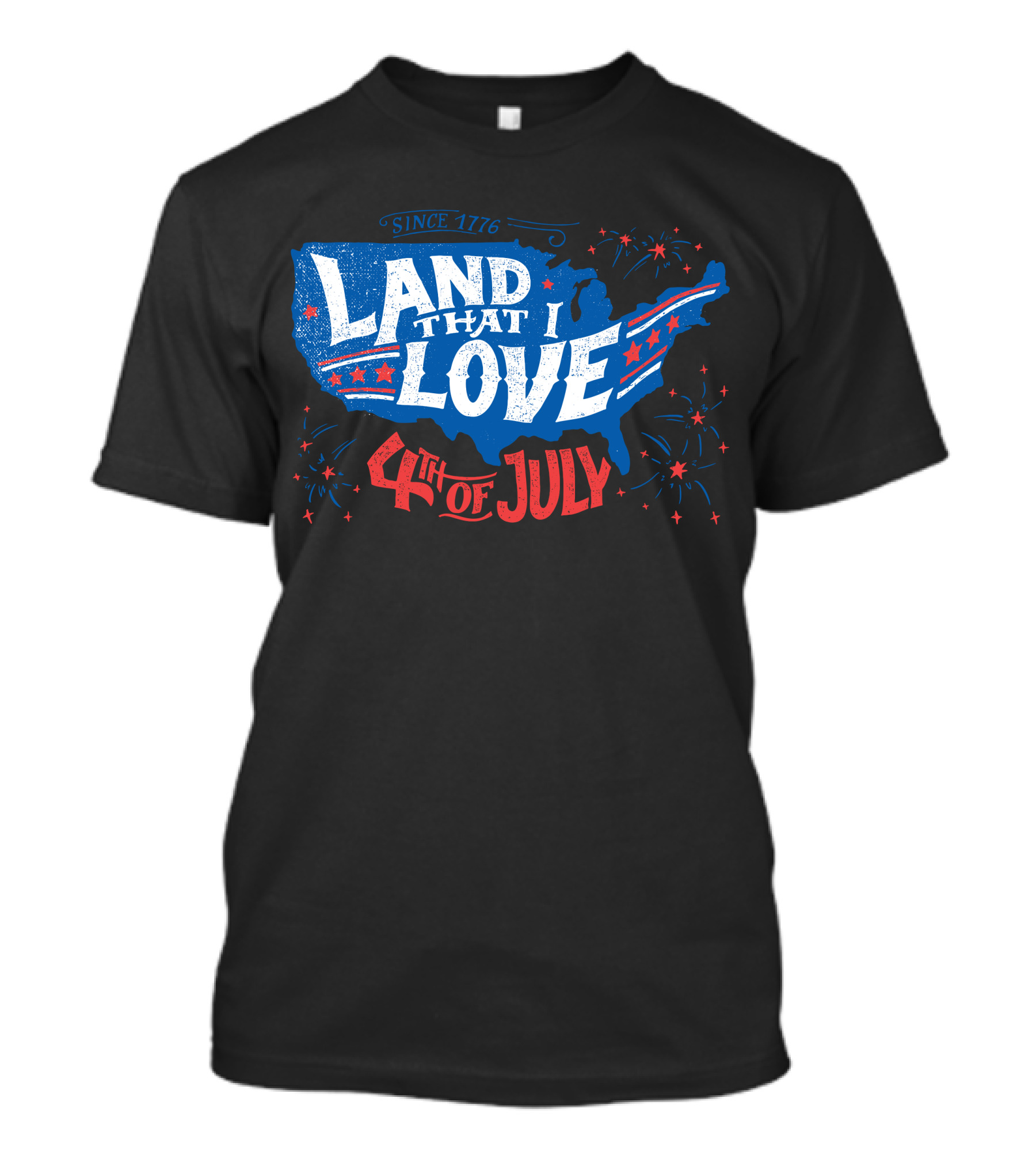 Land That I Love 4th Of July Since 1776 Map T-Shirt
