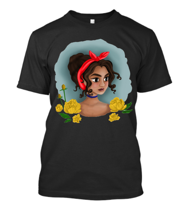 Miss Florida Yellow Flowers Red Bandana Brunette T-Shirt