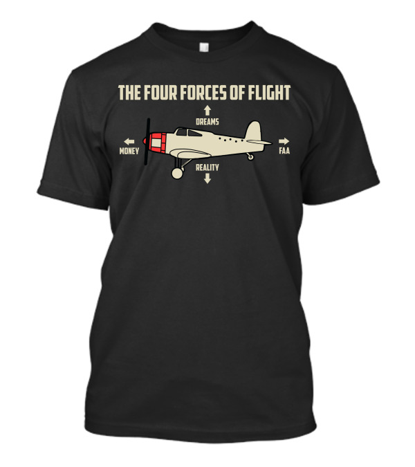 The Four Forces Of Flight Money Dreams Reality FAA T-Shirt