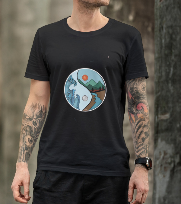Mountain Sea Yin Yang Harmony T-Shirt