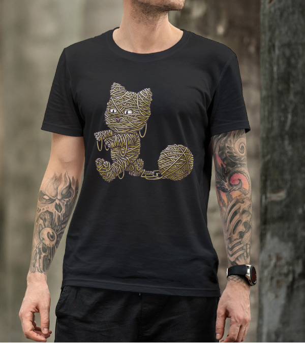 Cat Wrapped In Yarn Mummification T-Shirt