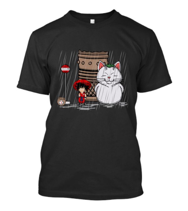 Goku And Korin My Neighbor Totoro Parody Rain Scene T-Shirt
