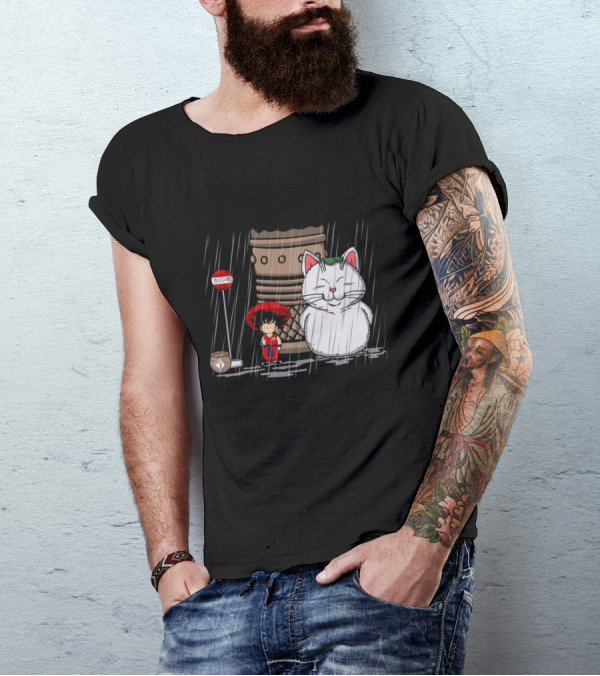 Goku And Korin My Neighbor Totoro Parody Rain Scene T-Shirt