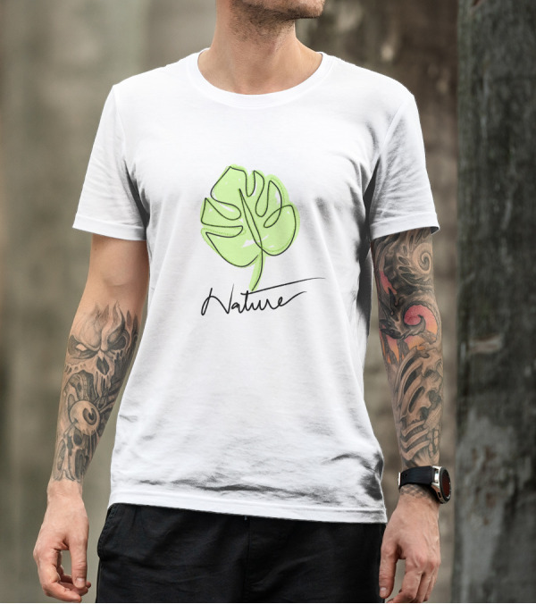 Nature Leaf Sketch T-Shirt