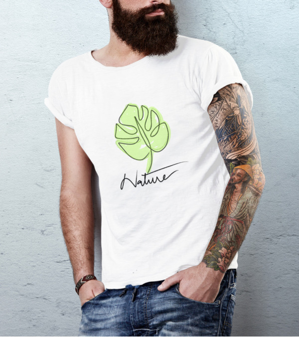 Nature Leaf Sketch T-Shirt