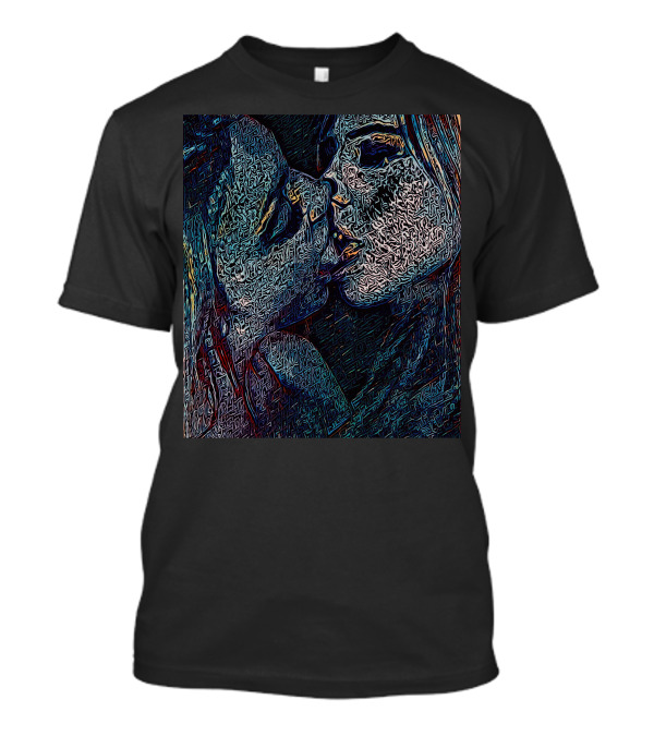 Neon Kiss Abstract Lovers T-Shirt