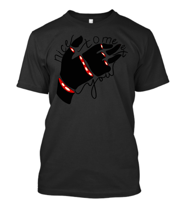 Nice To Meet You Black Silhouette Red Accents T-Shirt