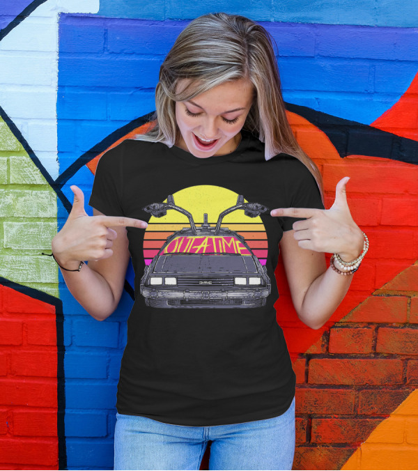 Outatime 80s DeLorean Sunset Vintage Style Retro Car T-Shirt