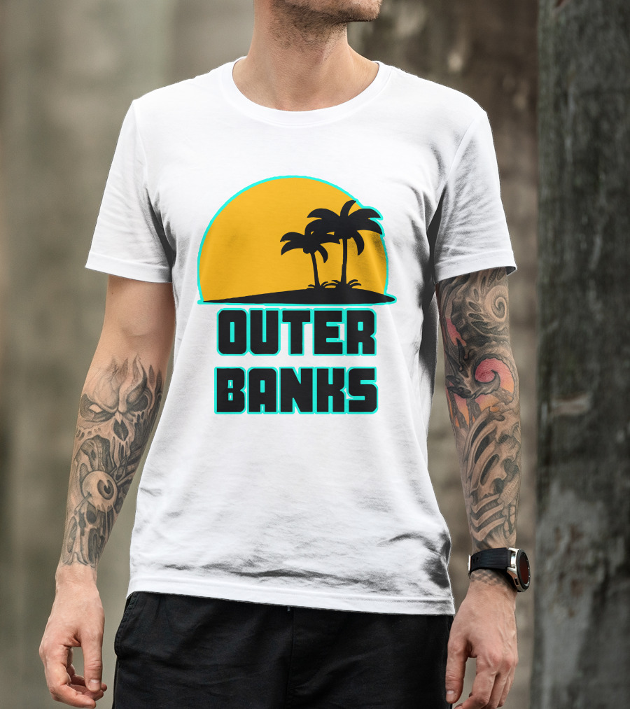 Outer Banks Sunset With Palm Trees T-Shirt