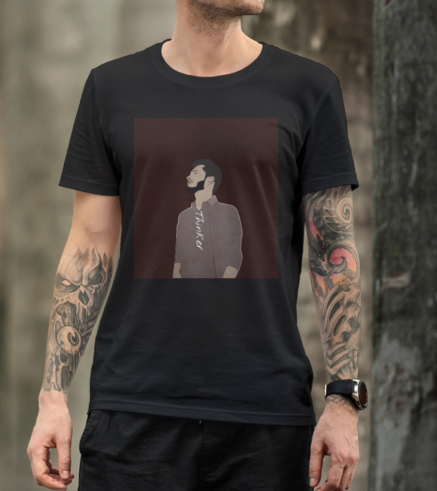 Thinker Image With Pensive Look T-Shirt