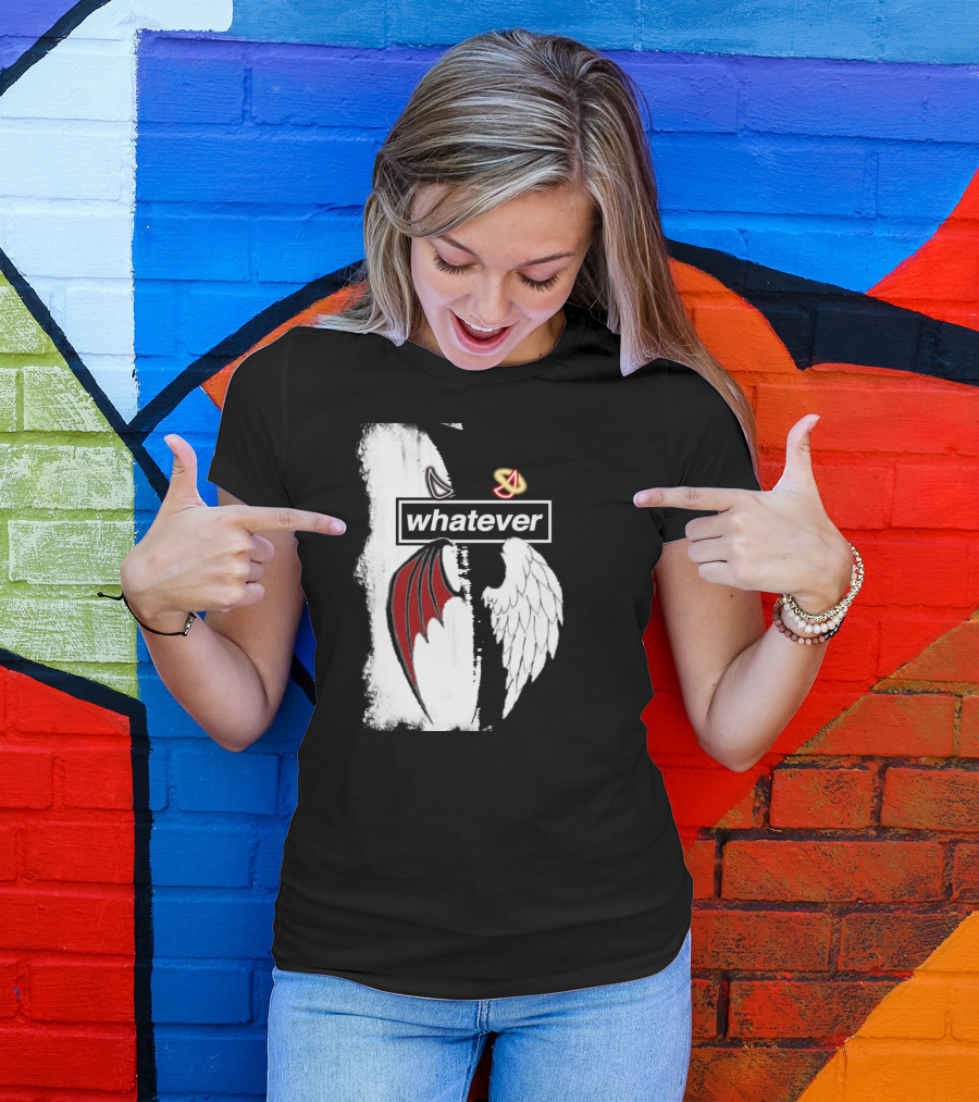Whatever Angel Devil Wings Yin Yang T-Shirt