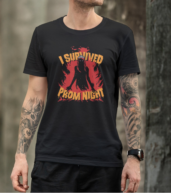 I Survived Prom Night Fiery Silhouette Tiara T-Shirt