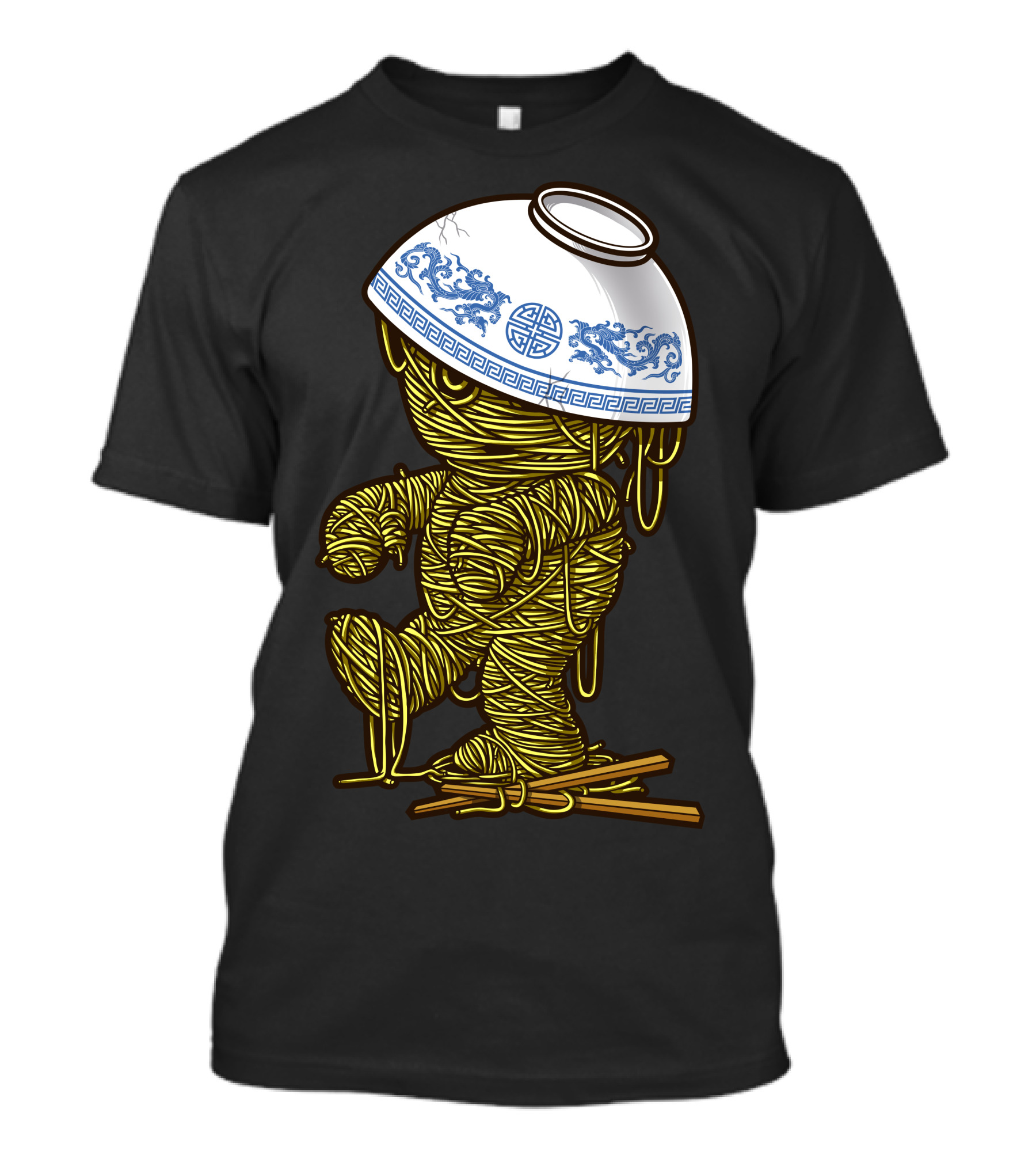 Return Of Ramenses Noodle Creature With Blue Pattern Bowl Hat T-Shirt