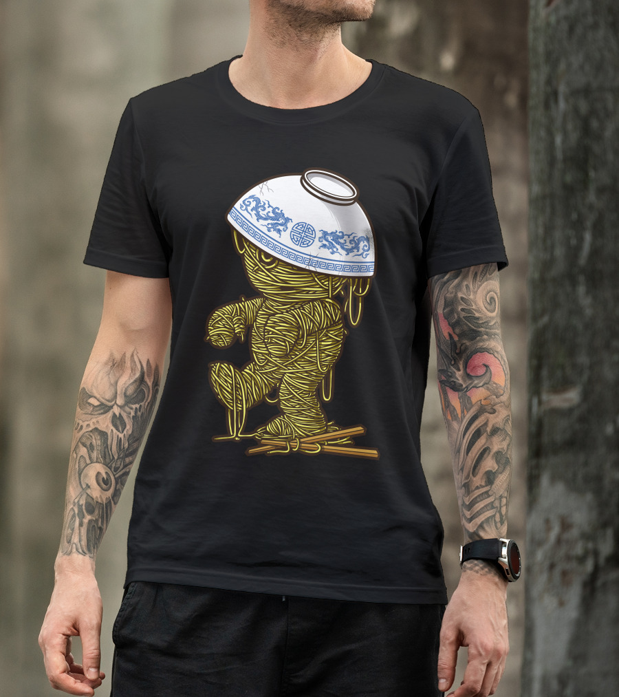 Return Of Ramenses Noodle Creature With Blue Pattern Bowl Hat T-Shirt