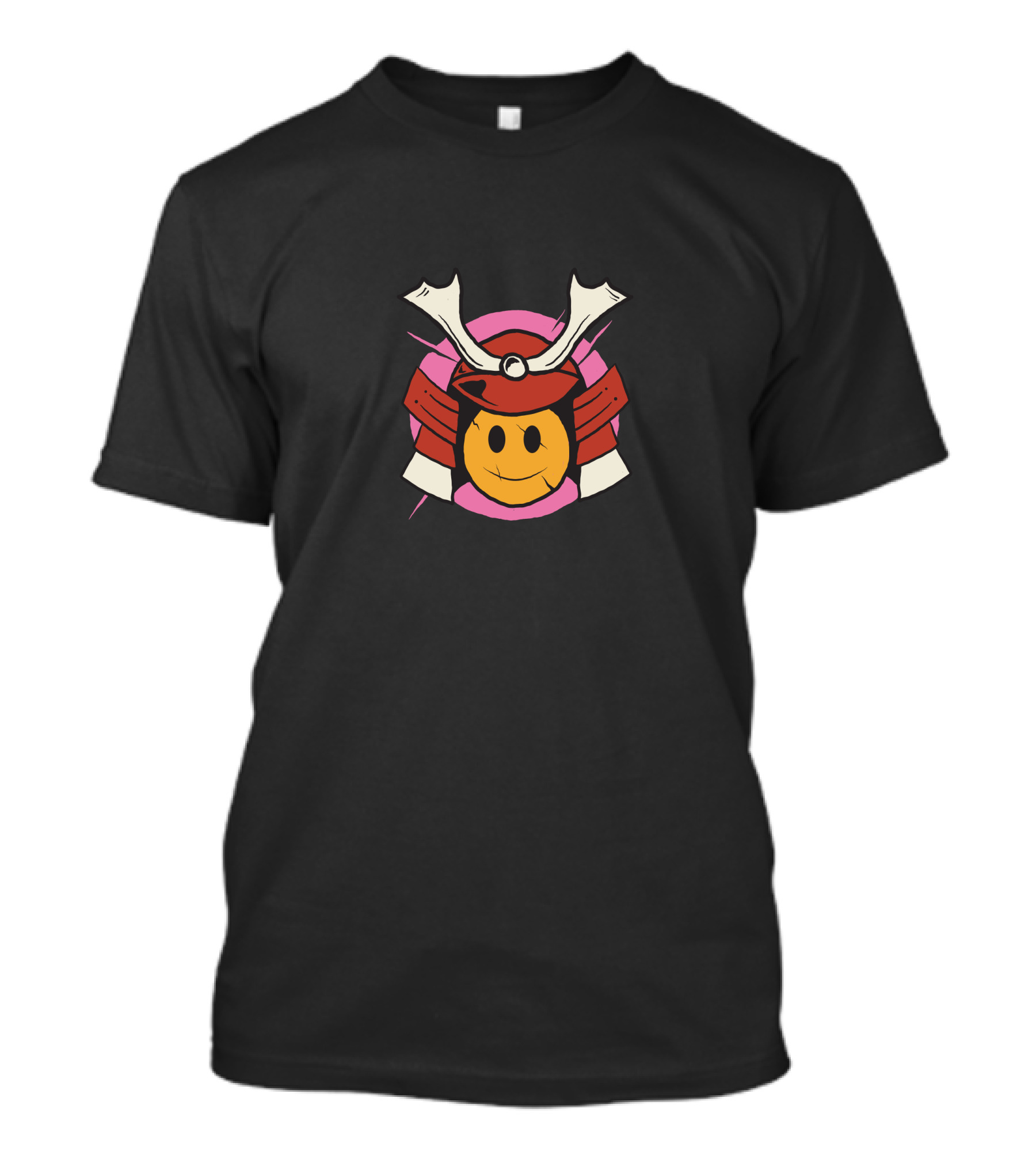 Samurai Smile Emoticon Helmet Fusion T-Shirt