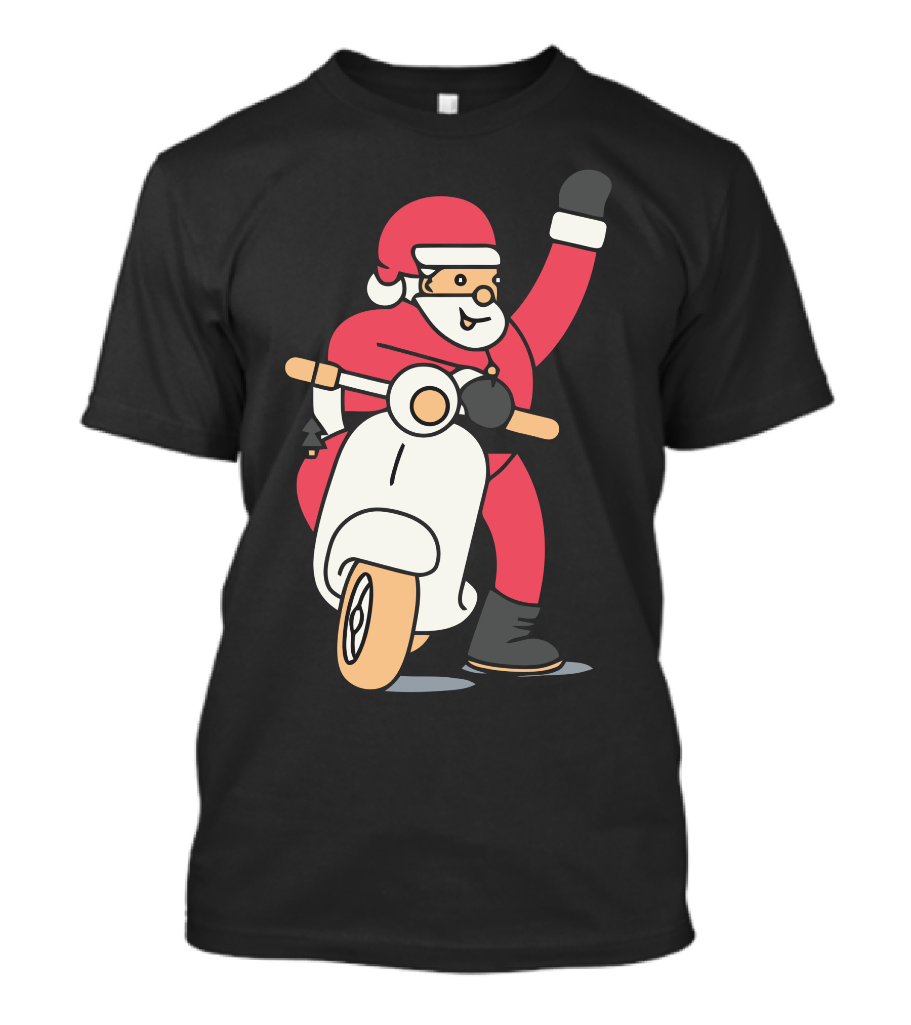 Santa Riding A Scooter T-Shirt