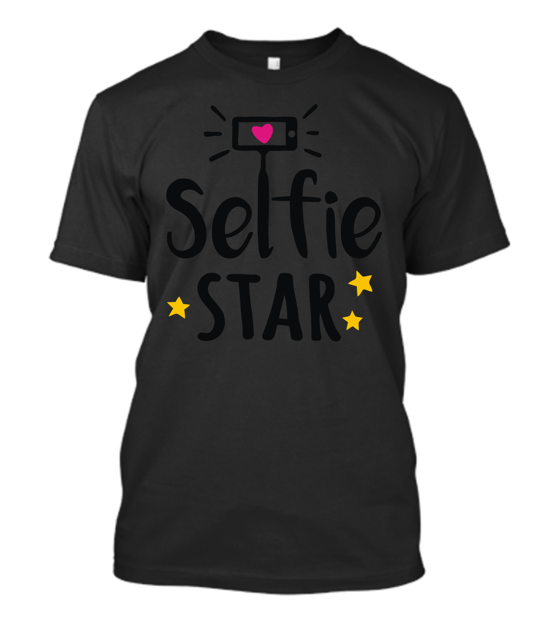 Selfie Star Heart Camera With Yellow Stars T-Shirt