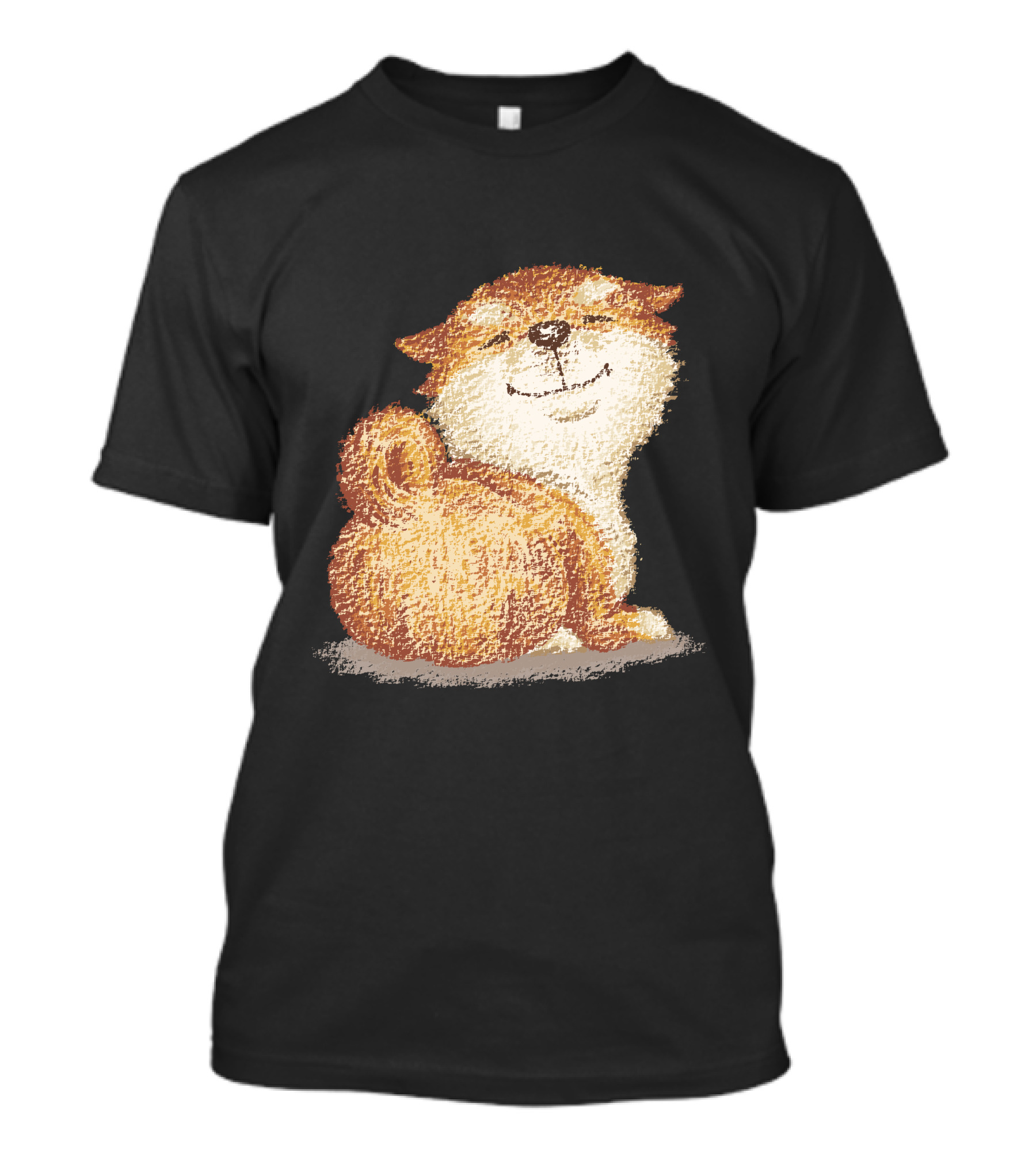 Shiba Smiling Happy Dog With Fluffy Tail T-Shirt
