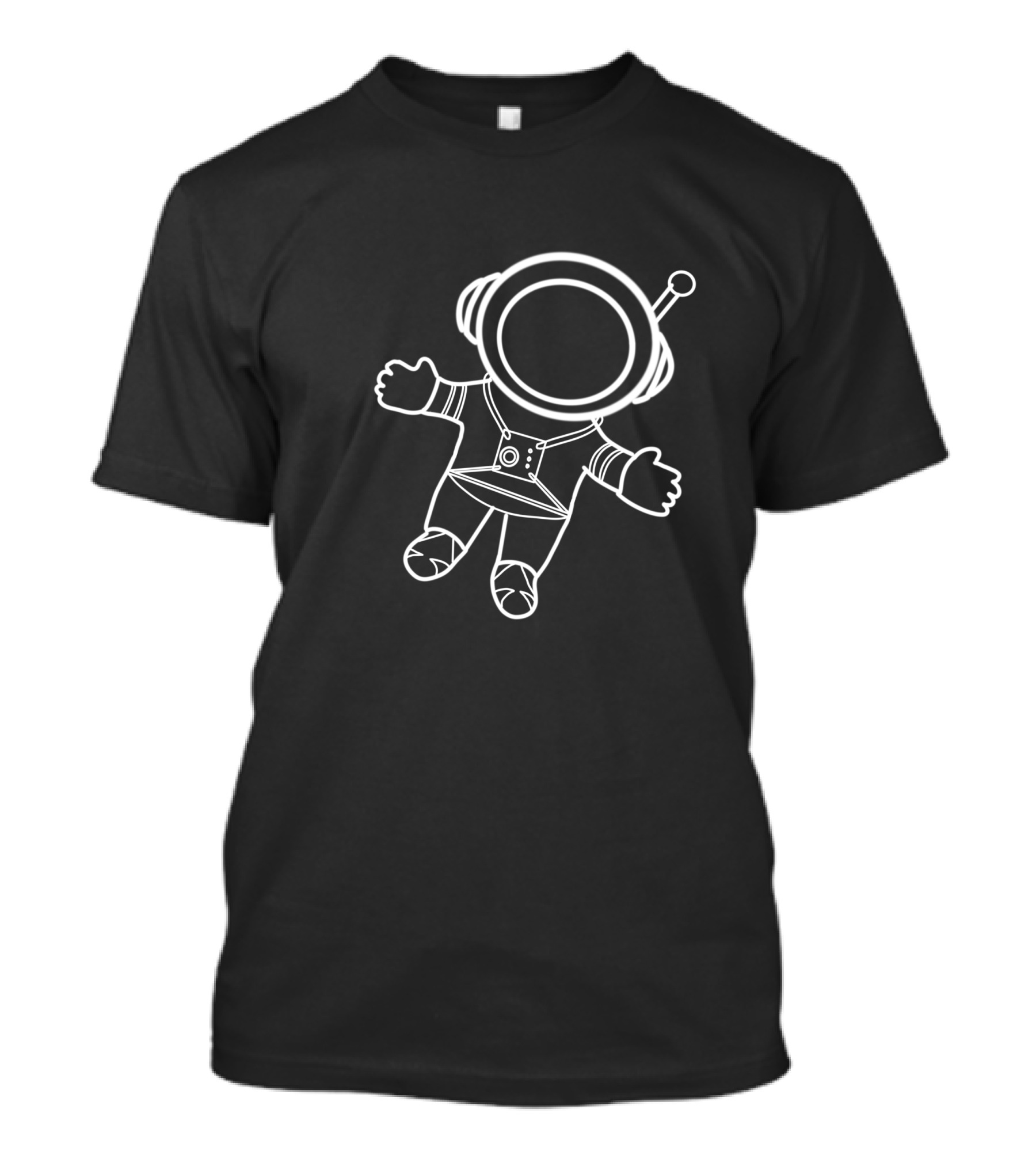 Spacesuit Line Art Floating Astronaut T-Shirt