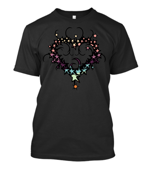 Stars Love Shape Gradient Heart T-Shirt