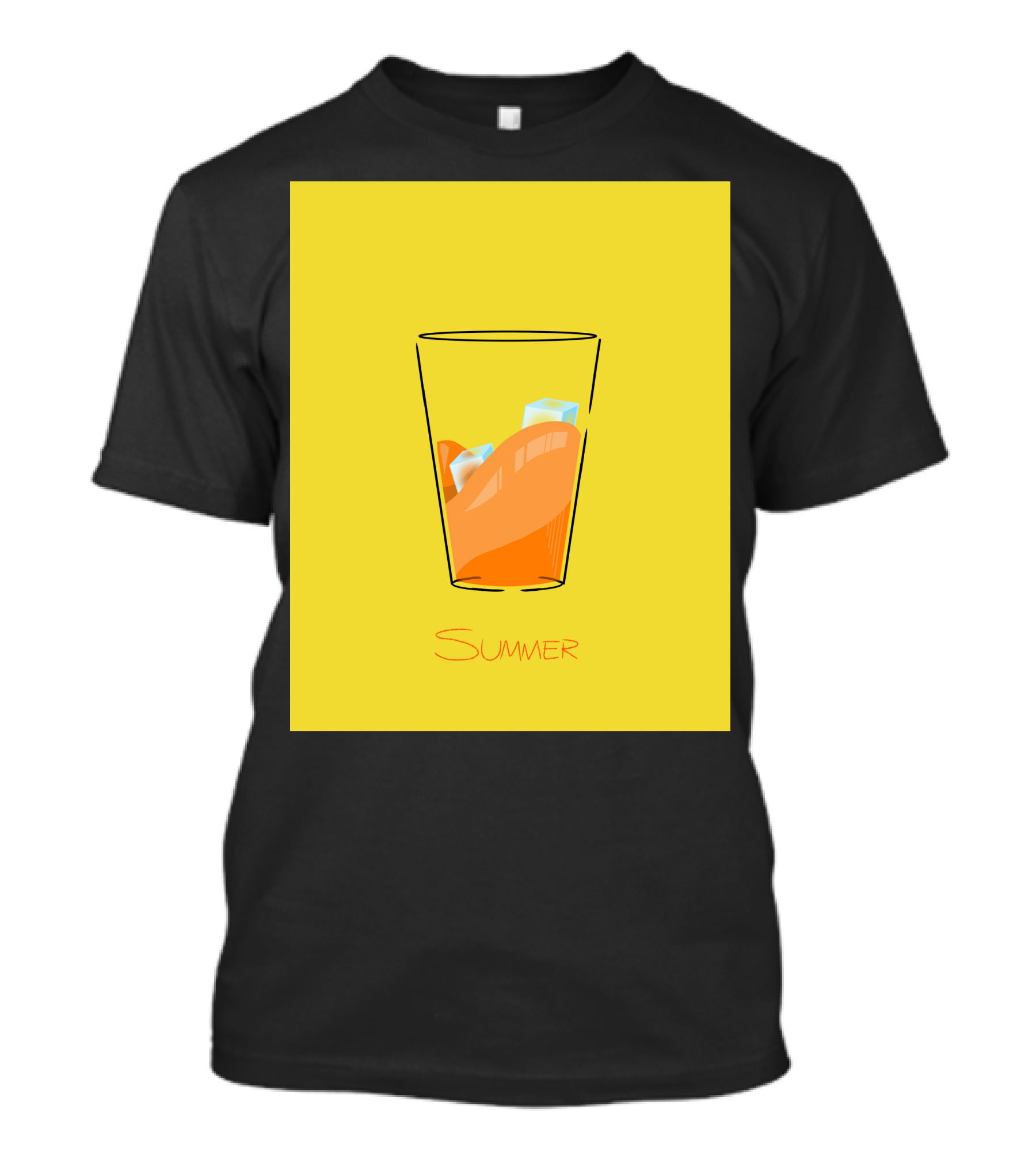 Summer Refreshing Orange Juice In Glass With Ice Cubes T-Shirt