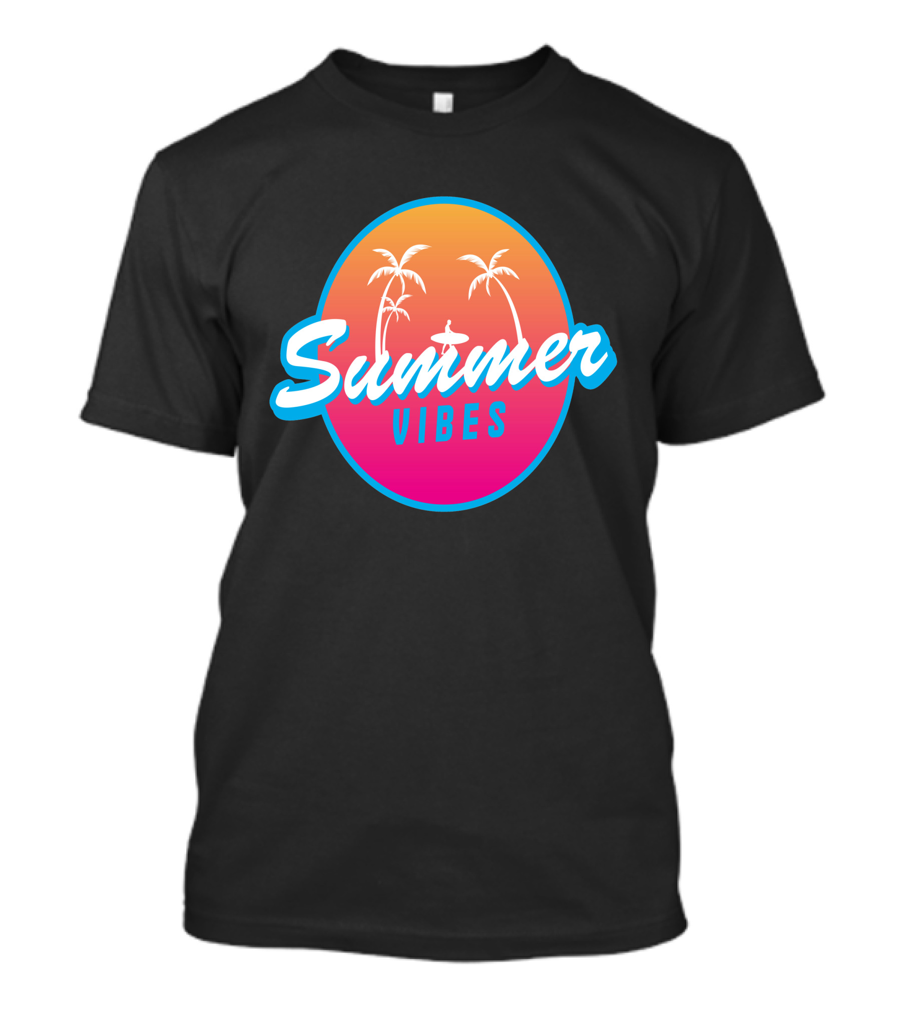 Summer Vibes Tropical Sunset Palm Trees T-Shirt
