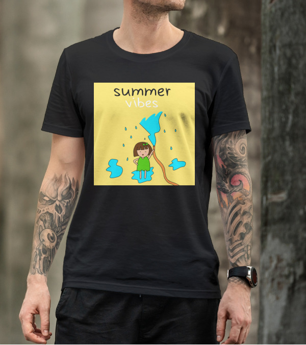Summer Vibes Cute Girl With Water Splash Fun T-Shirt